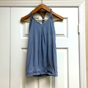 Lululemon size 4 blue tank with a built-in bra.